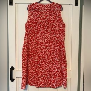 Vintage House Dress Red Floral